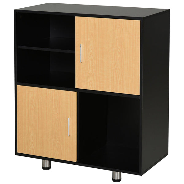 acquista Libreria Mobiletto 5 Ripiani 2 Ante 80x40x96 cm in Truciolare Nero