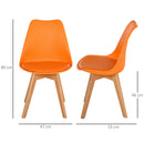 Set 2 Sedie in Similpelle Gambe in Legno  Arancioni