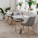 Tavolo alto Quadrato 70x70x75 cm piano bianco e base cromo