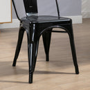 Set 4 Sedie da Cucina Impilabili 53x45x85 cm in Acciaio Nero