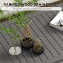 Tavolo per Esterni Rettangolare 100x60 cm in Alluminio Effetto Legno Marrone