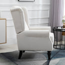 Poltrona da Salotto Imbottita 74x86x102cm in Tessuto con Schienale Trapuntato Bianco Crema