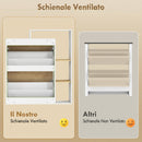 Mobile Portascarpe 80x26x 90 cm con 2 Cassetti a Ribalta e ripiani Bianco e Legno Naturale      