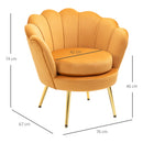 Poltrona Imbottita da Camera 75x63x73 cm in Velluto Giallo