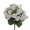 Set 2 Bouquet Artificiali di Rose e Gipsophila Altezza 33 cm Bianco