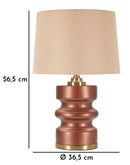 Lampada da Tavolo Rosenthal Ø36,5x56,5 cm in Vetro e Ferro e Tessuto Marrone e Oro      