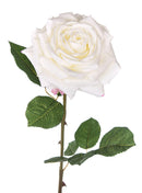 Set 4 Rose Artificiali Aperta Altezza 79 cm Bianco
