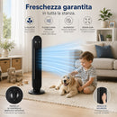 Ventilatore a Torre Raffrescatore Verticale 60 W a 3 Velocità Altezza 79 cm Nero      