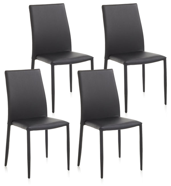 Set 4 Sedie 43,5x46,5x90,5 cm in Similpelle Nero online