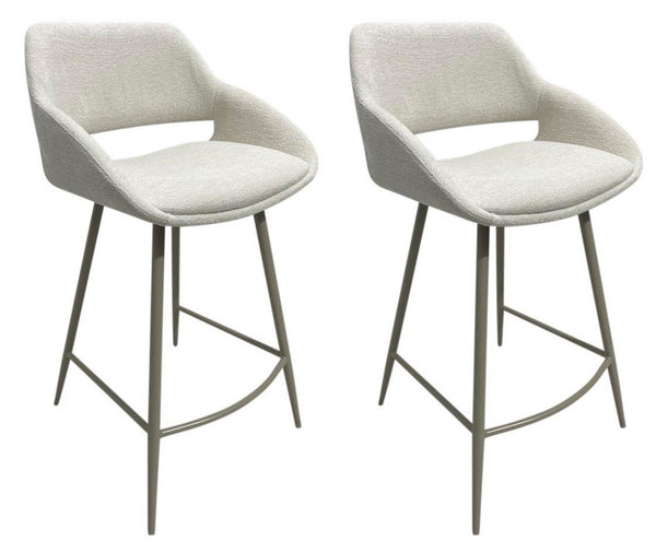 Set 2 Sgabelli da Cucina 50x50x97 cm in Poliestere Florence Moon Bianca sconto