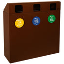 Mobile per Raccolta Differenziata 3 Scomparti 180 L 90x30x96 cm in Acciaio Verniciato Corten