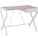 Scrivania per Ufficio in Acciaio Rovere e Bianco 105x56x75 cm 
