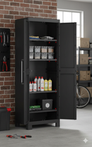 Armadio in Resina 4 Ripiani 65x45x182 cm Keter Detroit Alto Nero