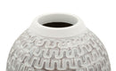 Vaso Resina Wave Ø21x43 cm in Resina Argento e Bianco      