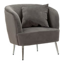 Poltrona Silvery con Cuscino 73x66x78 cm in Legno MDF e Poliestere      