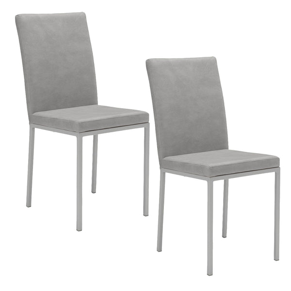 Set 2 sedie Imbottite 42x54x93 cm in Tessuto Ranger Licya Light Grey / Gambe Silver acquista