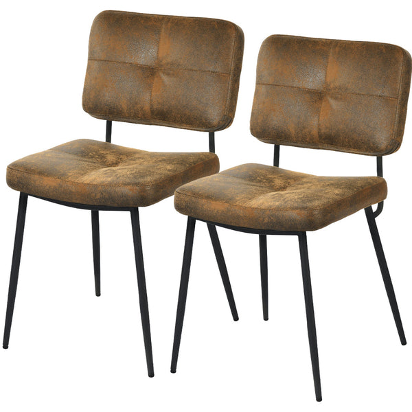 Set 2 Sedie per Sala da Pranzo Sgabelli in Pelle Scamosciata Seduta Ergonomica prezzo