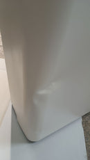 Pattumiera Sistema di Raccolta Rifiuti 120x30xh80 cm In Acciaio Verniciato 4 Scomparti Bianco Seconda Scelta