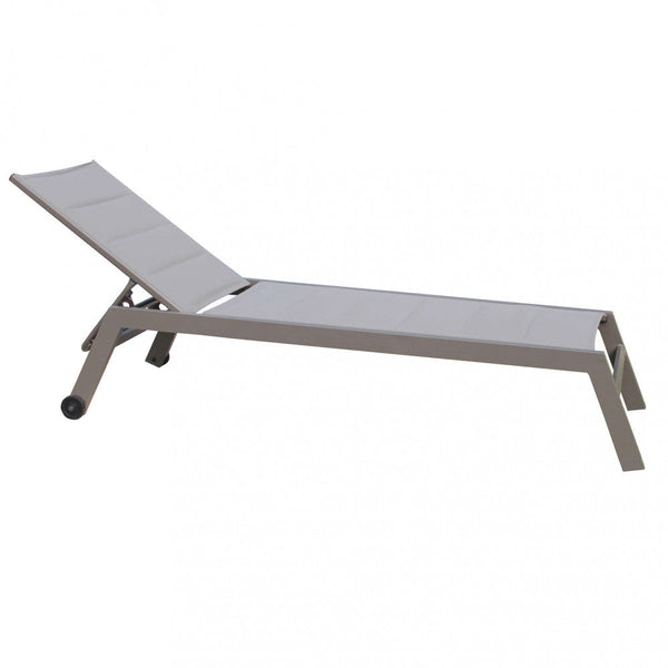 Lettino Prendisole da Giardino Formentera Impilabile 198x61x34/95 h cm in Alluminio Taupe online