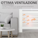 Copritermosifone a Doghe 172x19x81 cm con Ripiano Portaoggetti in MDF Bianco  