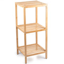 Scaffale a Colonna da Bagno 33x32x77,5 cm Armadio Organizer 3 Ripiani in Legno Bambù