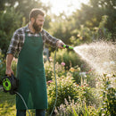 Avvolgitubo da Giardino con Tubo in PVC da 12 Metri e Annaffiatoio 2 Connettori Nero e Verde      