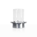 Bruciatore Rotondo per Camino a Bioetanolo Ø35x36 cm 3 lt con Vetro in Acciaio Inox  