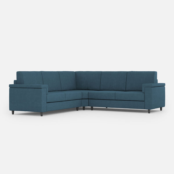 sconto Divano Angolare 5 Posti 246x246x85 cm Marrak in Tessuto Avio