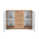 Credenza Jacky 2 2 ante e 4 cassetti 120x85h cm rovere bianco