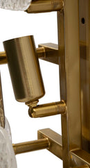 Lampada da Muro Glassy 24x13x76 cm in Vetro e Ferro Oro e Naturale      