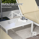 Set 2 Lettini Prendisole da Giardino e Tavolino in Vetro Beige 