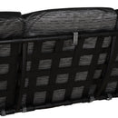 Dondolo 3 Posti 200x120x170 cm in Acciaio e Tessuto Nero
