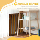 Cancellino per Cani  Pieghevole 181x35x76 cm in Legno di Pino Marrone Scuro