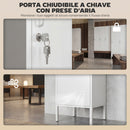 Armadio Spoiatoio 40x40x179 cm con Porta Chiudibile Portanome e Asta Appendiabiti in Metallo Bianco      