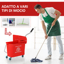 Carrello Pulizie 60x27x70,5 cm Lavapavimenti con Strizzatore in Plastica Rosso      