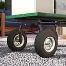 Set 2 Ruote per Carrello Ø25,5x7,5 cm Capacità 80 kg con Scanalature in Gomma e Acciaio Nero      