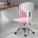 Sedia da Ufficio Operativa 48x53x80-90 cm in Tessuto Effetto Lino Rosa