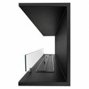 Camino a Bioetanolo da Incasso Trifacciale 150x30x50 cm Giove 3 Lati Aperti Struttura in Acciaio Nero