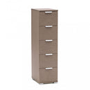Cassettiera 5 Cassetti Rovere Grigio 27x38x103 h cm in Truciolare bilaminato Rovere grigio