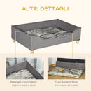 Cuccia per Cani e Gatti 81Lx56x23,5 cm in Legno MDF Grigia