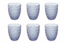 Set 6 Bicchieri Ø8,5x10 cm in Vetro Villa d'Este Home Tivoli Gemma Azzurri