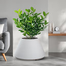 Vaso da Esterno Interno Design Conico Ø60x35 cm Stromboli in Resina Bianco 