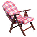 Poltrona 4 Posizioni Faggio con Cuscino 61x75x110 h cm in Cotone Rosso