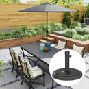 Base per Ombrellone Rotonda per Pali da Ø3,8 e Ø4,8 cm in Calcestruzzo Rivestito in HDPE Nero   