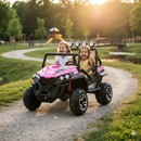 Macchina Elettrica per Bambini Licenza Ufficiale Polar 24V Fuoristrada 2 Posti Rosa
