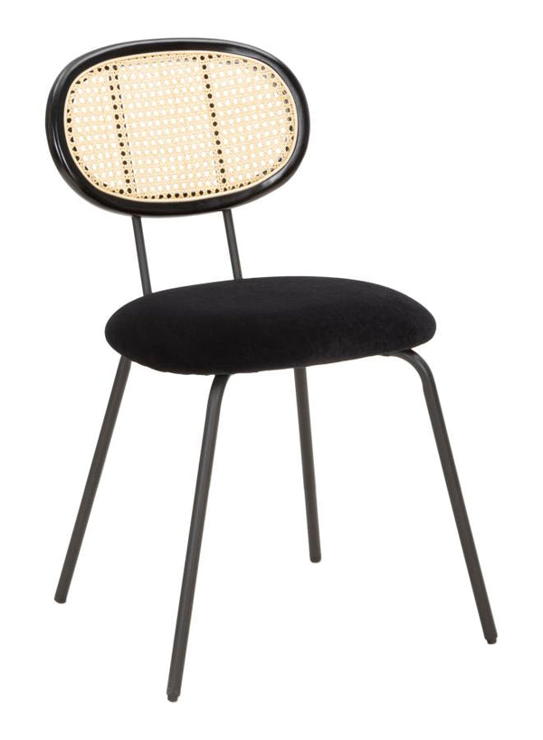 Sedia 43x54x80 cm in Metallo e Tessuto Nero prezzo