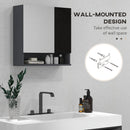 Specchio Armadietto da Bagno Pensile 2 Ante 55x17x55 cm in Legno Nero