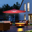 Ombrellone da Giardino Decentrato Ø2,95m con Led a Energia Solare Rosso Scuro