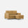 Divano 2 Posti con Pouf 158x145x85 cm Karay in Tessuto Ocra