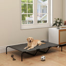 Lettino Brandina per Cani Grandi 152x94x23 cm Rialzato da Esterno in Acciaio e Rete Traspirante Grigio      